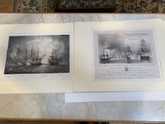 Greek War of Independence, two 19thc engravings comprising After George Philip Reinagle, Explosion