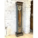 A 20th century Italian longcase clock, the case with floral marquetry and glazed door, gilt metal