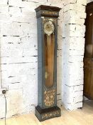 A 20th century Italian longcase clock, the case with floral marquetry and glazed door, gilt metal