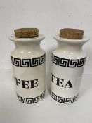 Portmeirion tea and coffee cannister with Greek Key decoration stamped Portmeirion Pottery Stoke