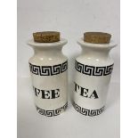 Portmeirion tea and coffee cannister with Greek Key decoration stamped Portmeirion Pottery Stoke