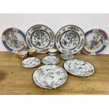 A mixed lot of china including a 19thc Chinese export tea cup and saucer a/f, Satsuma tea cups,