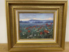 Andrew Welch, Poppies in Summer subtitle Little Balinluig, oil, signed bottom right, ex Riverside
