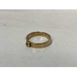 A Victorian yellow metal ring set with old mine cut diamond, inscribed to interior Charlie 30