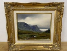 Ray Greenfield, The Three Sisters Glencoe, oil, signed bottom right, ex Riverside Gallery,