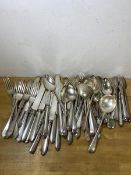 A quantity of Epns including knives, forks, soup spoons, table spoons etc (a lot)
