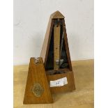 An early 20thc metronome by Metronome De Maeizel front bears plaque Metronome De Maeizel, measures