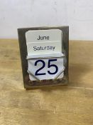 A 2000 millennium commemoration Sheffield silver desk calendar makers mark RC all dates present