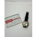 A vintage Stingray Roma gentleman's wrist watch with leather strap and original certificate