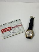 A vintage Stingray Roma gentleman's wrist watch with leather strap and original certificate