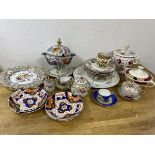 A mixed lot of 19th and 20thc china including a Dresden demi-tasse cup and saucer, an ironstone