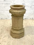 A Terracotta chimney of faceted octagonal form, H74cm