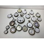 A quantity of pocket watches, late 19th and early 20thc including Les Tramways Bruxellois and