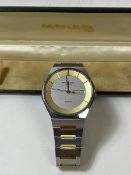 A Favre-Leuba stainless steel gilt metal gentleman's wrist watch