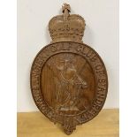 A Royal and Ancient Golf Club of St Andrews wall plaque, depicting St Andrew with cross below crown,