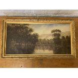 Edwardian School, rural landscape, oil, initialed JC? and dated 1903, measures 28cm x 58cm