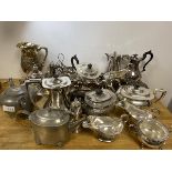 A quantity of Epns and other plated items such as teapots, coffee pots, sauce boats, milk jugs