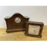 An unusual Edwardian dome topped mantel clock with columns to corners, measures 27cm x 33cm x 13cm