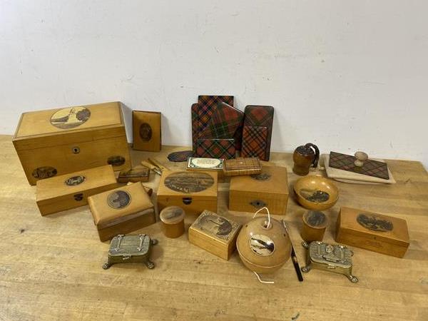 A collection of Mauchlien ware including a stationery box which measures 12cm x 21cm x 12cm, two