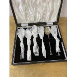 A set of six 1930's Sheffield silver coffee spoons in original box, combined weight 75 grammes