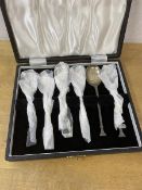 A set of six 1930's Sheffield silver coffee spoons in original box, combined weight 75 grammes