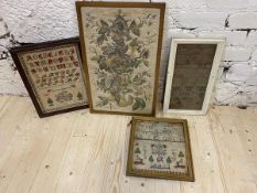 A collection of 19thc samplers including those by Mary Susan Melen Pow dated 1874, which measures
