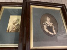 Two late 19th early 20thc photographs of man and woman, members of the Finley family, measure 27cm x