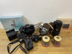 Camera Interest :- a mixed lot including a Pentax auto 1100 super, Zeissikon lenses, digital