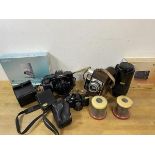 Camera Interest :- a mixed lot including a Pentax auto 1100 super, Zeissikon lenses, digital