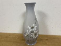 A Bing & Groondahl baluster shaped vase with floral decoration, measures 27cm high
