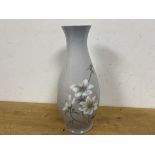 A Bing & Groondahl baluster shaped vase with floral decoration, measures 27cm high