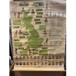 Golf Interest - wall poster depicting map of UK with golf courses surrounded by information on