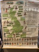 Golf Interest - wall poster depicting map of UK with golf courses surrounded by information on