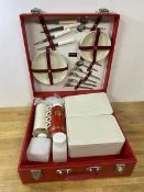 A vintage Sirram picnic hamper with plates, knives, forks, thermos etc, hamper measures 14cm x