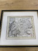 An 18thc map of Perthshire, measures 16cm x 18cm
