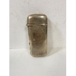 An 1841 Birmingham silver cigar case with hinged lid and engine turned body, measures 12cm high