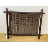 A modern Japanese tray with wicker base in wooden frame, measures 56cm x 43cm