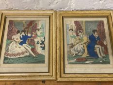 Two 19thc prints, one entitled The Day After the Wedding, the other Three Weeks after Marriage,