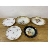 A mixed lot of china including two early 20thc Limoges bowls with floral decoration, bases stamped G