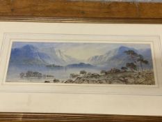 Edwin Earp (British 1831-1945), Loch with boats, watercolour, signed bottom left, measures 16cm x