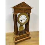 An early 20thc Portico clock, the movement inscribed Neuens Oline Paris ? measures 53cm high