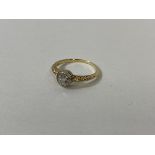 A gold ring, markings rubbed, with solitaire 0.5 carat brilliant cut diamond, size I, weighs 1.78