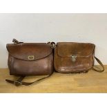 Two vintage leather shoulder bags, measure 19cm x 28cm x 5cm