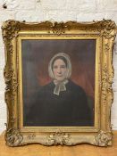 19thc School, Portrait of Woman dressed in black, oil, measures 74cm x 62cm