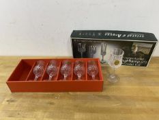 A set of six Cristal D'Arques crystal glasses each measures 12cm high, in original box