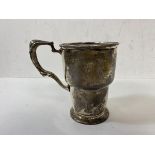 An Edwardian Birmingham silver christening mug, measures 9cm high and weighs 134 grammes, possibly