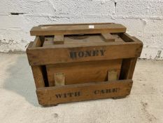 A vintage honey box, measures 36cm x 50cm x 34cm