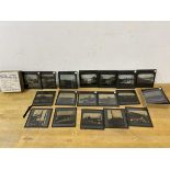A collection of early 20thc glass slides, all depicting bridges and railways under construction