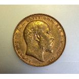 An Edwardian full sovereign, 1907.