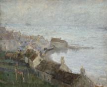 Scottish School, early 20th Century, St. Monans, Fife, oil on canvas, in a gilt-composition frame.